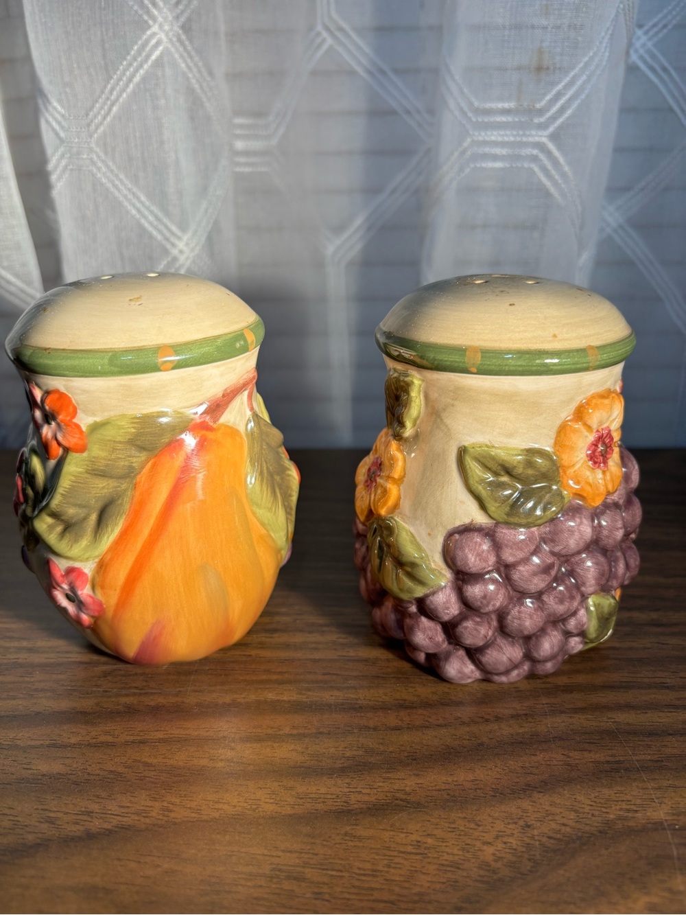 CIC China “Tuscany” salt & pepper shakers hand painted P Gladding designer 6”H